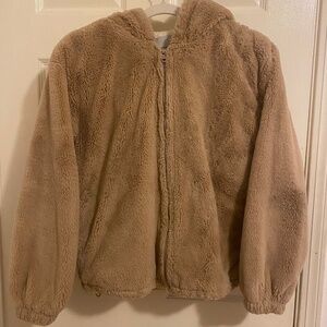 Size Medium Beige Brown Angel Kiss Faux Fur Coat